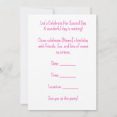 Invitation Joyeux Anniversaire Lapin Rose Mignon 🐰 (Dos)