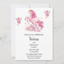 Joyeux Anniversaire Licorne Féerique Aquarelle Ros