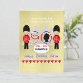 Invitation Joyeux anniversaire Ma'am Reine Elizabeth II 90e f (Debout devant)