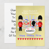 Invitation Joyeux anniversaire Ma'am Reine Elizabeth II 90e f (Devant / Derrière)