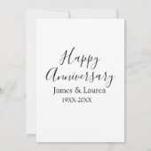 Invitation Joyeux anniversaire mariage nom date année simple  (Dos)