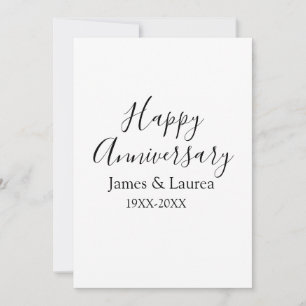 Invitation Joyeux anniversaire mariage nom date année simple