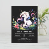 Invitation Joyeux anniversaire minimaliste de cheval (Debout devant)