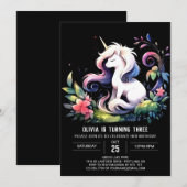 Invitation Joyeux anniversaire minimaliste de cheval (Devant / Derrière)