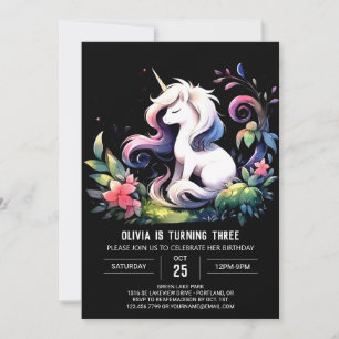 Invitation Joyeux anniversaire minimaliste de cheval