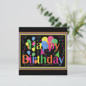 Invitation Joyeux Anniversaire MODÈLE, personnalisable, (Debout devant)