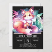 Invitation Joyeux anniversaire moderne de Fox (Devant)