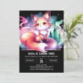 Invitation Joyeux anniversaire moderne de Fox (Debout devant)