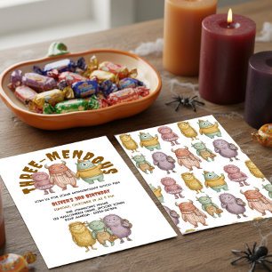 Invitation Joyeux Anniversaire Monstre Aquarelle Tremendous 3