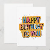 Invitation Joyeux Anniversaire Motif (Devant / Derrière)