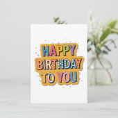 Invitation Joyeux Anniversaire Motif (Debout devant)
