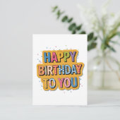 Invitation Joyeux Anniversaire Motif (Debout devant)