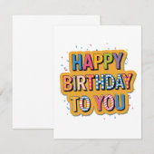 Invitation Joyeux Anniversaire Motif (Devant / Derrière)