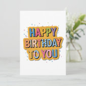 Invitation Joyeux Anniversaire Motif (Debout devant)