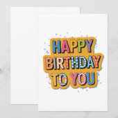 Invitation Joyeux Anniversaire Motif (Devant / Derrière)