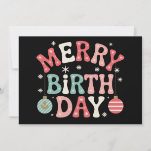 Invitation Joyeux Anniversaire Noël Ornements Flocons de Neig