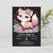 Invitation Joyeux anniversaire numérique Fox (Debout devant)