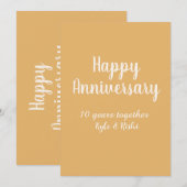 Invitation Joyeux anniversaire or blanc 10 ans nom date  (Devant / Derrière)