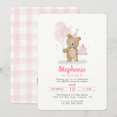 Invitation Joyeux Anniversaire Ourson (Devant / Derrière)