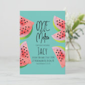 Invitation Joyeux Anniversaire Pastèque Mignonne Aquarelle Fê (Debout devant)