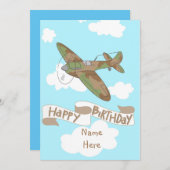 Invitation Joyeux Anniversaire petit pilote (Devant / Derrière)