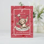 Invitation Joyeux Anniversaire Petit Singe (Debout devant)
