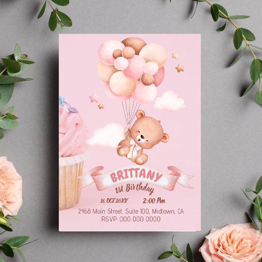 Invitation "Joyeux Anniversaire, Petit !" Teddy, anniversaire