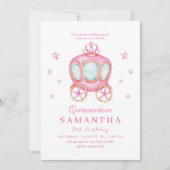 Invitation Joyeux anniversaire petite voiture princesse (Devant)