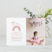 Invitation Joyeux Anniversaire Photo Personnalisée Fête de Pe (Debout devant)