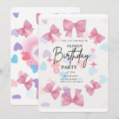 Invitation Joyeux Anniversaire pnik (Devant / Derrière)