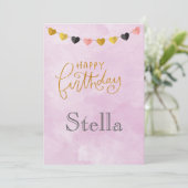 Invitation Joyeux anniversaire pour elle (Debout devant)