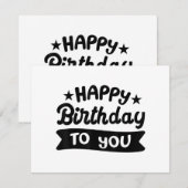 Invitation Joyeux anniversaire pour vous (Devant / Derrière)
