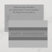 Invitation joyeux anniversaire rayure (Devant / Derrière)