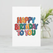 Invitation Joyeux Anniversaire Rétro (Debout devant)