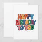 Invitation Joyeux Anniversaire Rétro (Devant / Derrière)