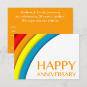 Invitation joyeux anniversaire (rétro arc-en-ciel) (Devant / Derrière)