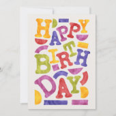 Invitation Joyeux Anniversaire Rétro Typographie (Devant)