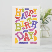 Invitation Joyeux Anniversaire Rétro Typographie (Debout devant)
