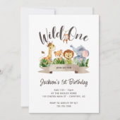 Invitation Joyeux Anniversaire Safari Mignon (Devant)