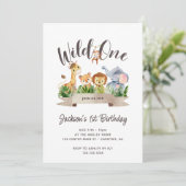 Invitation Joyeux Anniversaire Safari Mignon (Debout devant)