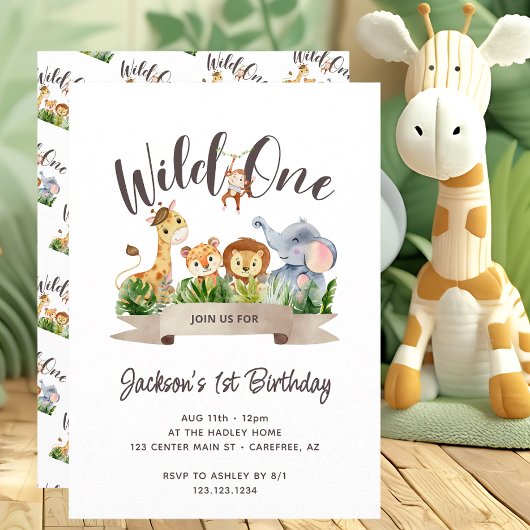 Invitation Joyeux Anniversaire Safari Mignon