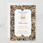 Invitation Joyeux Anniversaire Salue À 50 Ans Photo Collage (Devant)