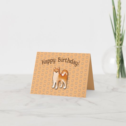 Invitation Joyeux anniversaire Shiba Inu illustration chien I (Devant)