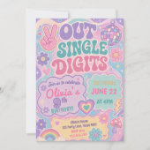 Invitation Joyeux Anniversaire Simple Chiffres Groovy Rétro (Devant)