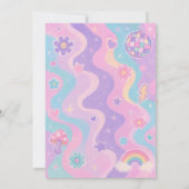 Invitation Joyeux Anniversaire Simple Chiffres Groovy Rétro (Dos)