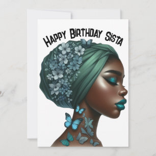 Invitation Joyeux anniversaire Sista black girl magie melanin