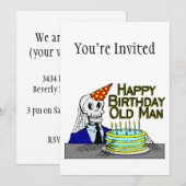 Invitation Joyeux Anniversaire Spider Vieux Homme du Web (Devant / Derrière)