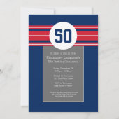 Invitation Joyeux Anniversaire Sports Jersey Stripes Nom et â (Devant)