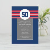 Invitation Joyeux Anniversaire Sports Jersey Stripes Nom et â (Debout devant)