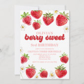 Invitation Joyeux Anniversaire Sucré aux Fraises (Devant)